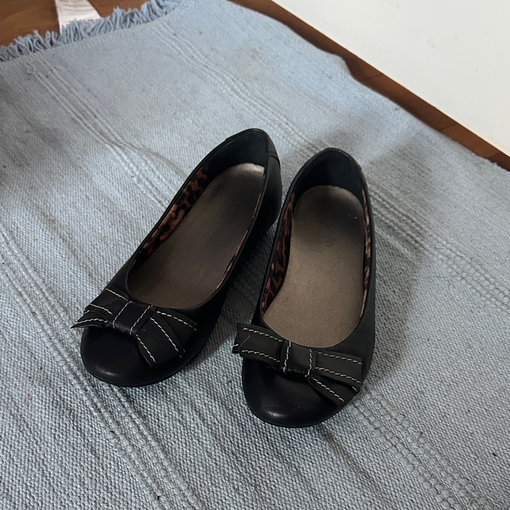 Clarks Black Bow Flats